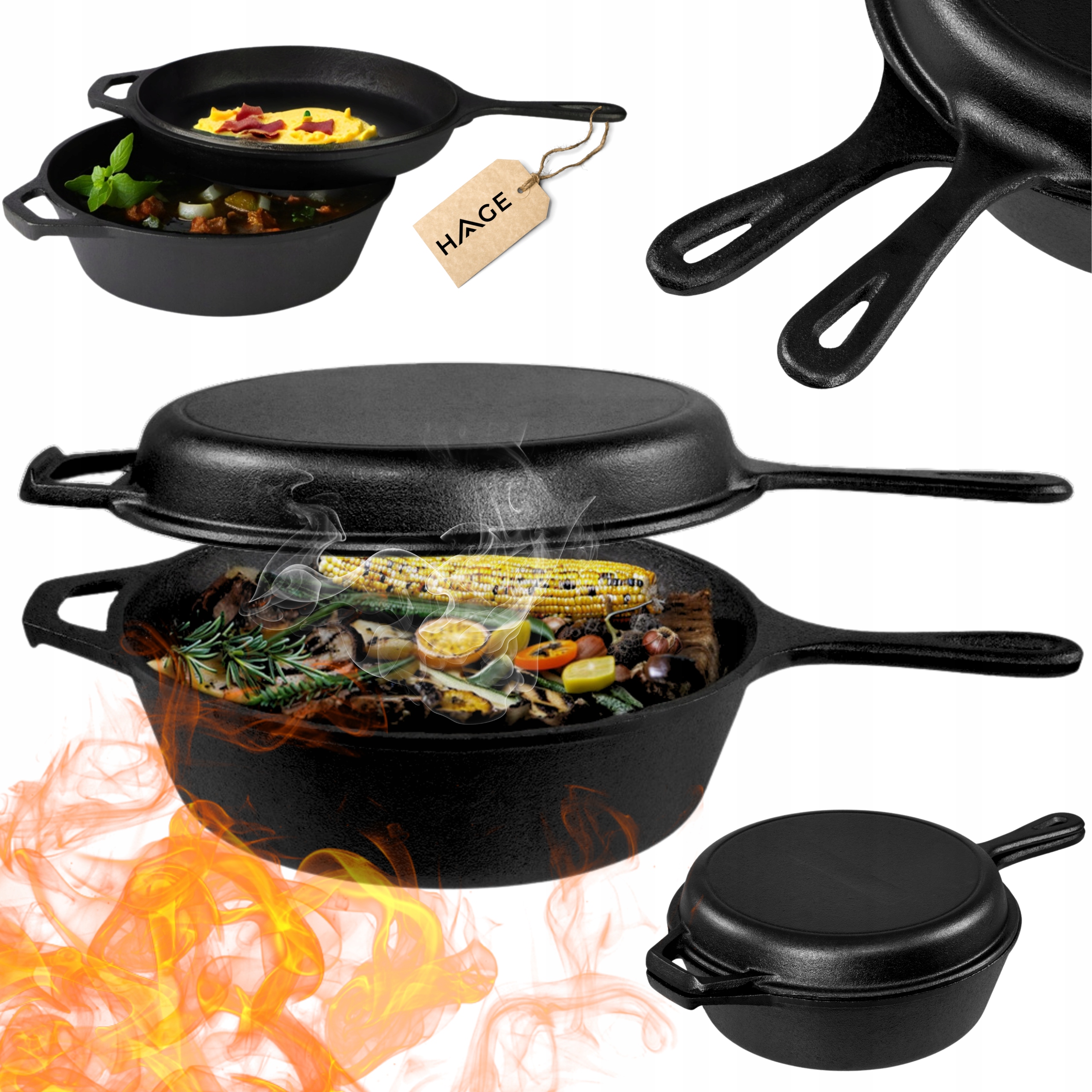 Rendlík S Pánví 3v1 Pánev Pekáč Hrnec 26 CM Indukce