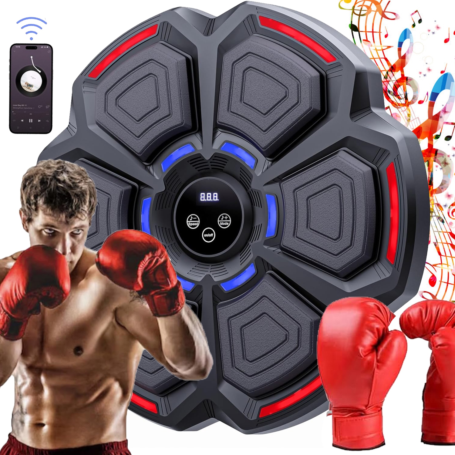 Elektronická Boxovací Mašinka S Tréninkovou Hudbou A Bluetooth