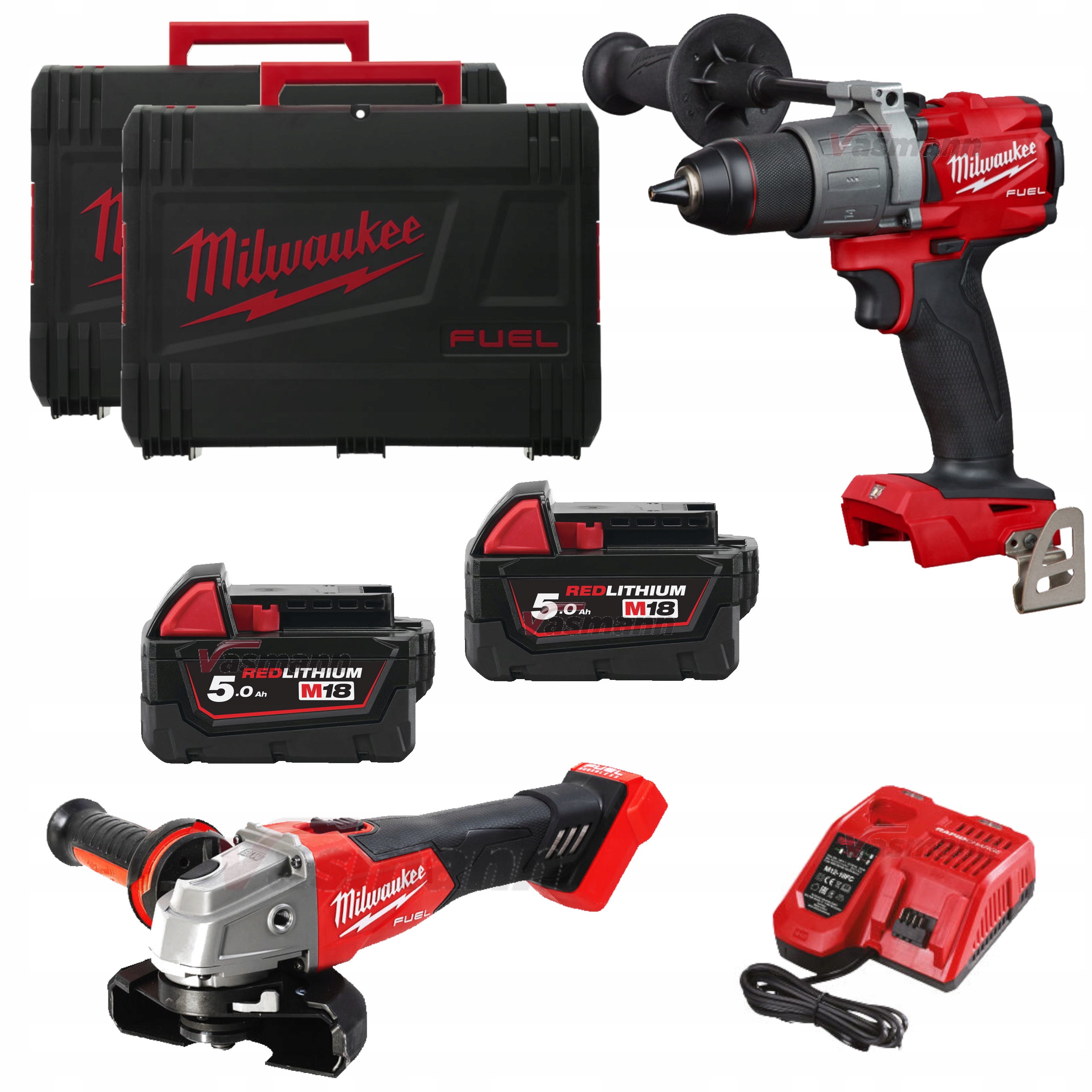 

Zestaw Wkrętarka Szlifierka Milwaukee 2x Aku 5AH
