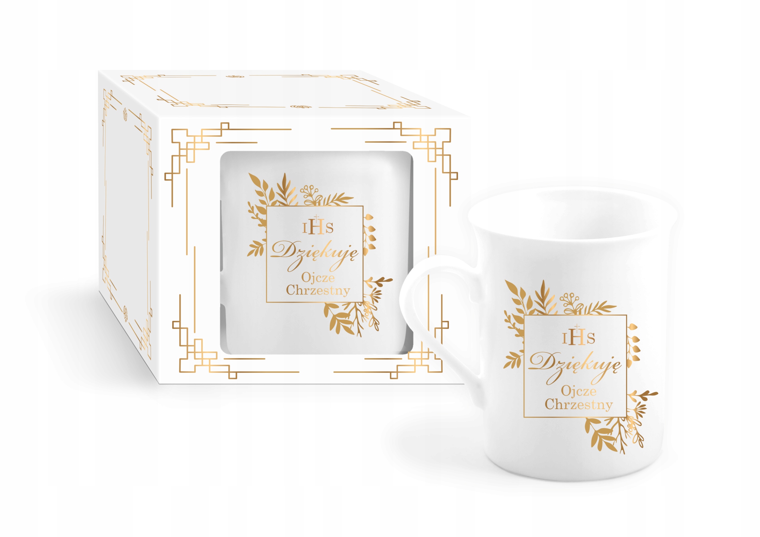 

Piękny Komunijny Kubek dla Chrzestnego,