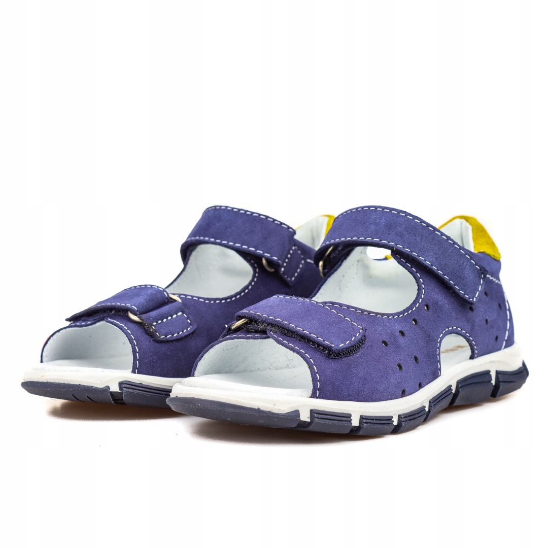 SANDAŁY SKÓRZANE MIDO NOSTER wygodne na rzepy r28