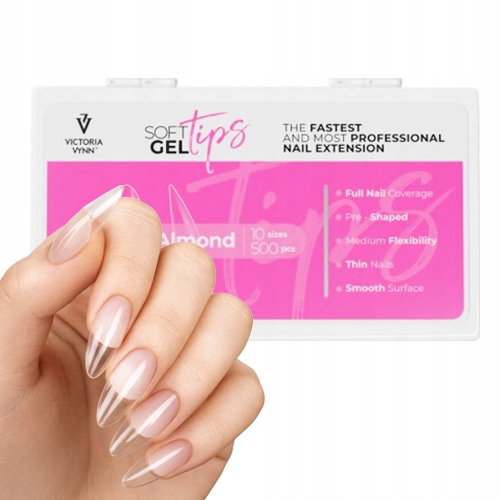 Victoria Vynn Tipy pro prodloužení nehtů Soft Gel Tips Medium Almond