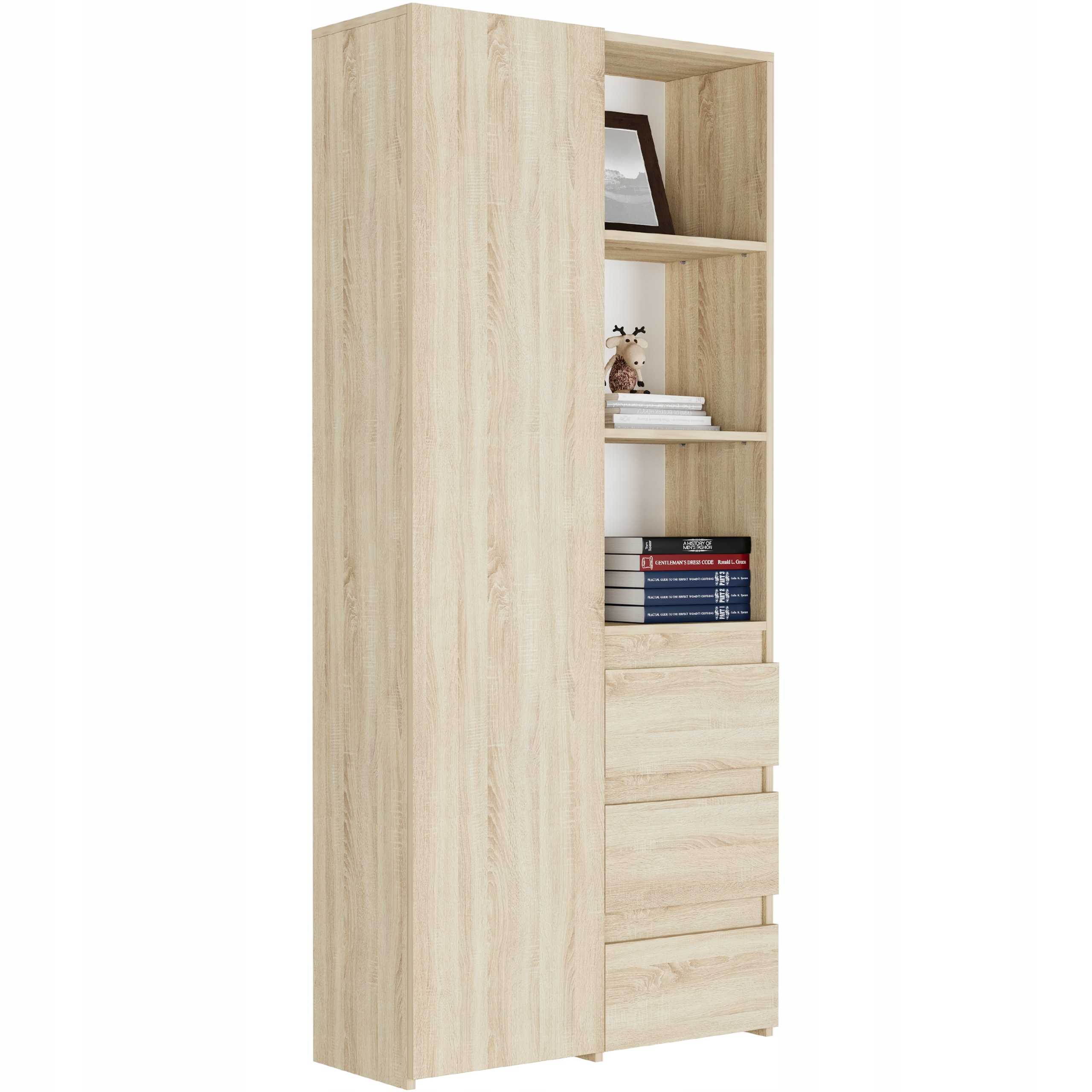 REGAŁ KSIĄŻKI BIUROWY 3 SZUFLADY B-80-S3 SONOMA