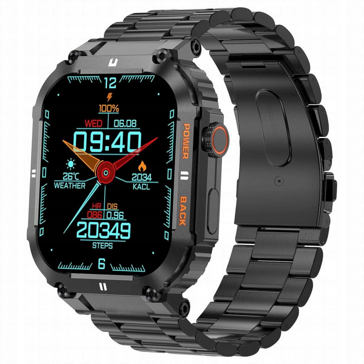 GRAVITY GT6-2 czarna bransoletka smartwatch męski Model inny