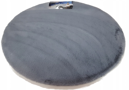 Plyšový tmavě šedý kulatý koberec rabbit, králičí kožíšek, kolem 110 cm