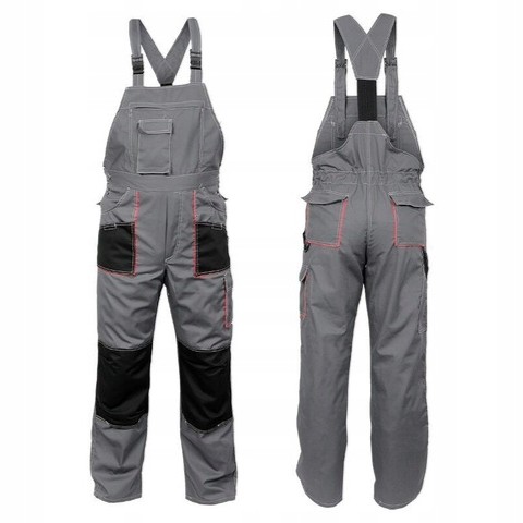 Spodnie Robocze Ogrodniczki męskie spodnie Polskie Szare 5XL