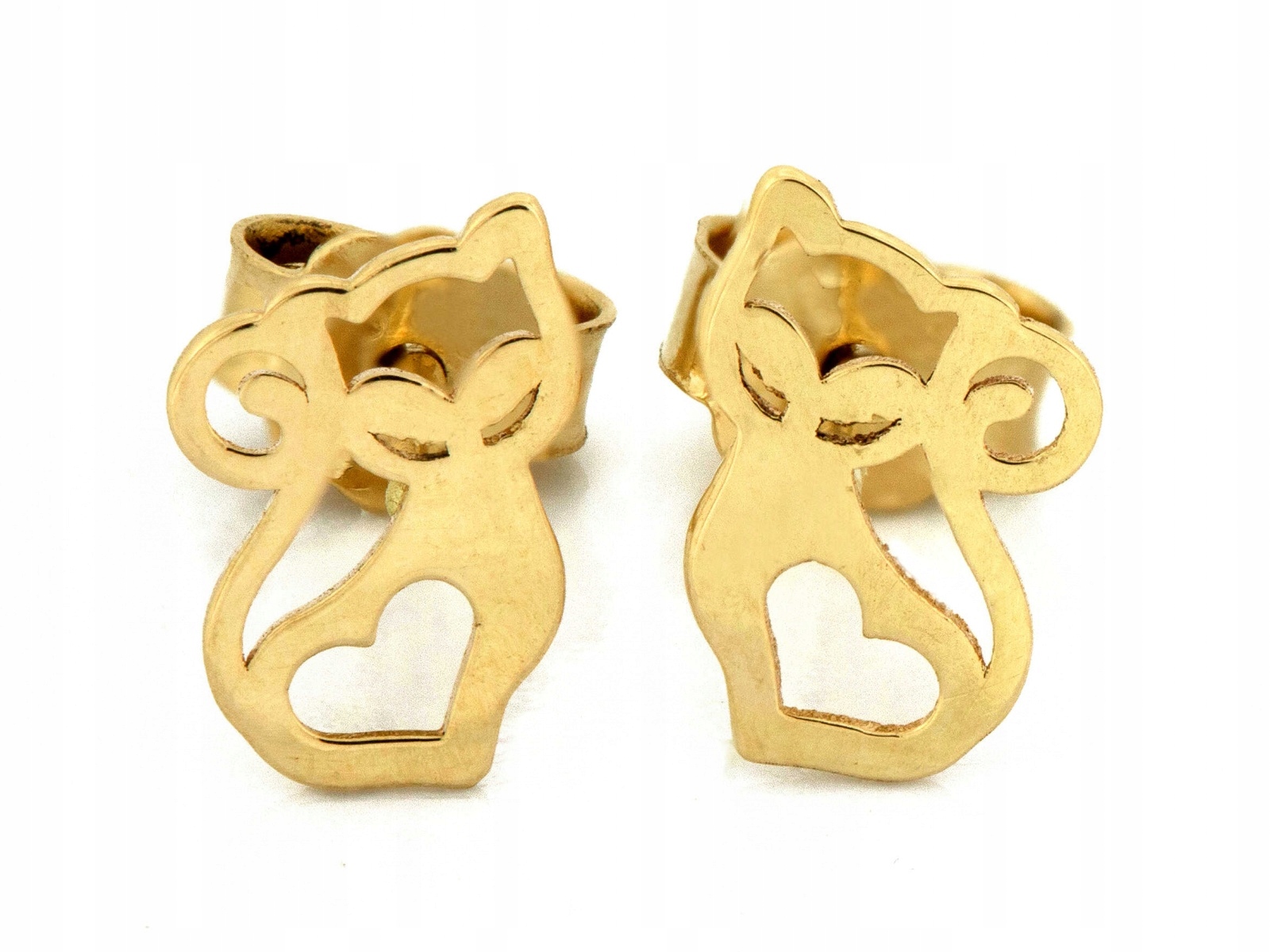 Náušnice zlaté kočičky 585 tyčinky 5.8 mm x 8.6 mm jemné dámské jako dárek