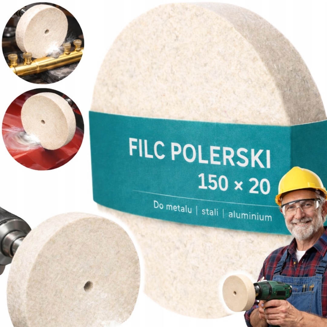 Filc Polerski 150x20MM Pełna Tarcza Filcowa Do Polerowania Krążek Dysk