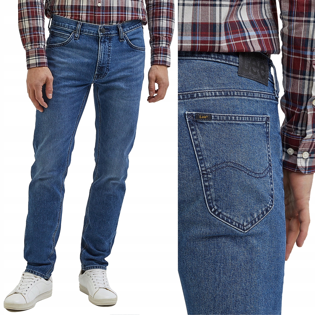 Lee Daren Regular Mid Winter Jednoduché Džínové Kalhoty Tmavé Džíny W34 L30