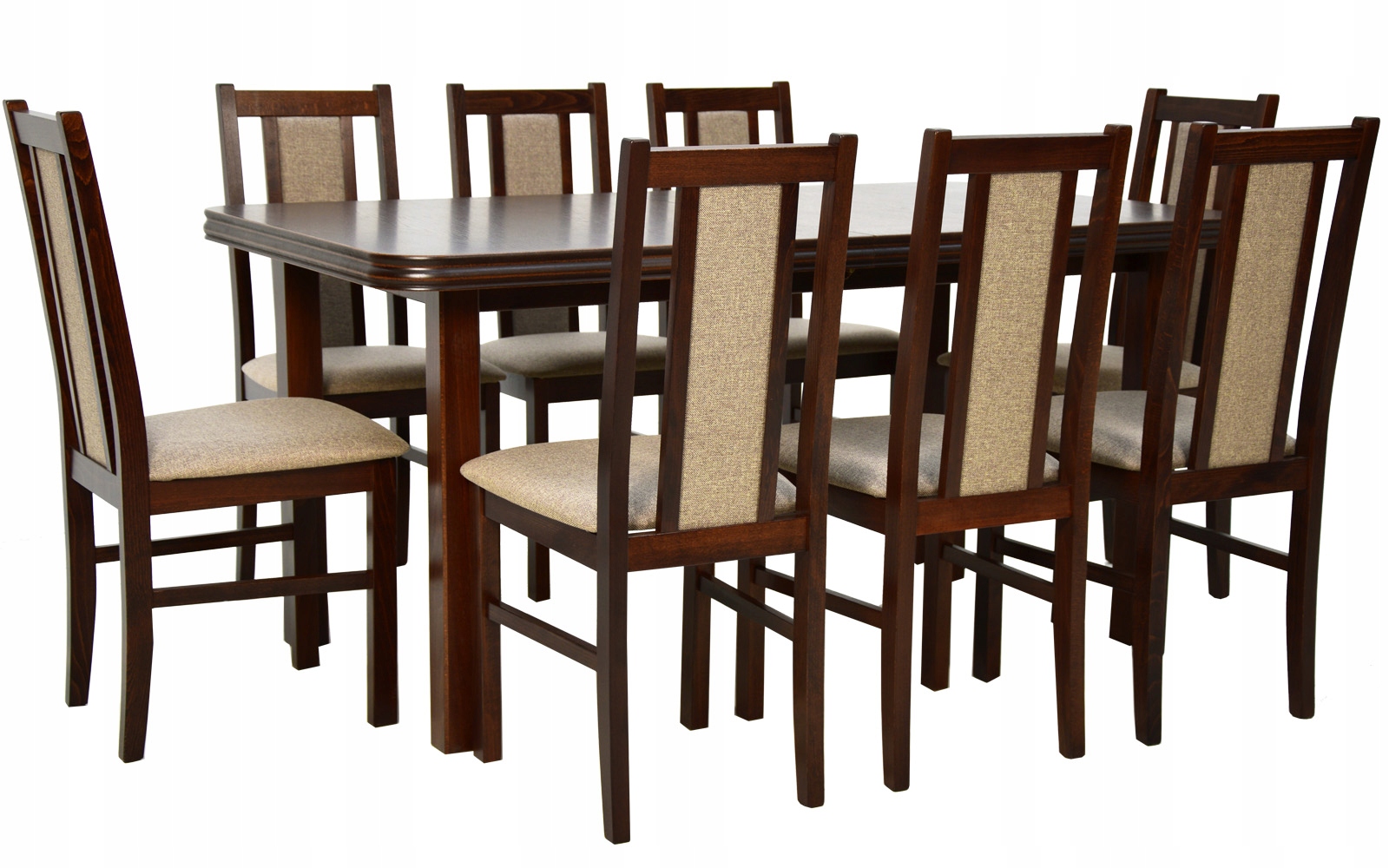 Klasyczny zestaw z drewna stół 2m z 8 krzesłami