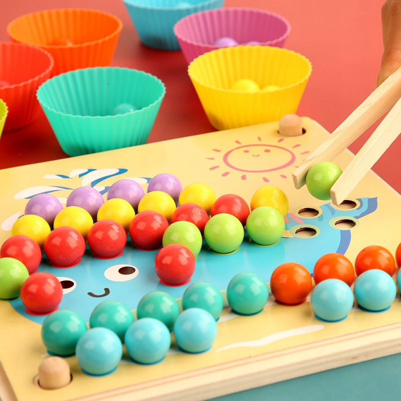 MONTESSORI DREWNIANA UKŁADANKA KULKAMI MONTESSORI Kod producenta 4510363414151