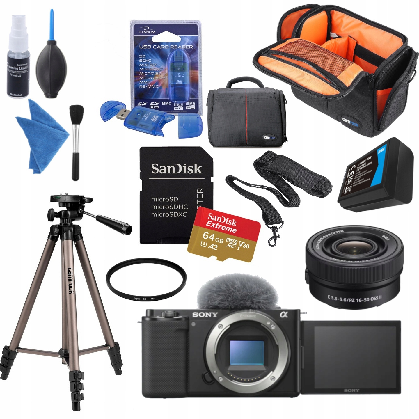 Sony Alpha ZV-E10 16-50 MM II Lepszy Obiektyw 4K Akcesoria 2X Aku