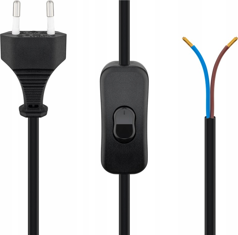 

Kabel zasilający Euro z otwartymi końcówkami i z w