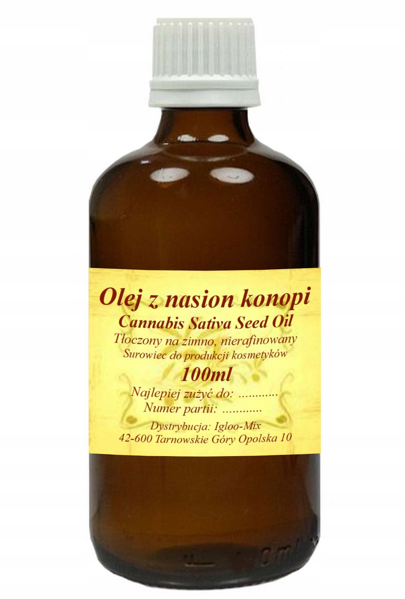

Olej Konopny 100ml zimnotłoczony, nierafinowany