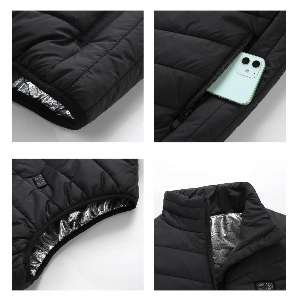 Kamizelka Grzewcza Podgrzewana Ogrzewana Damska Męska bezrękawnik XXL 9 str Rozmiar XXL