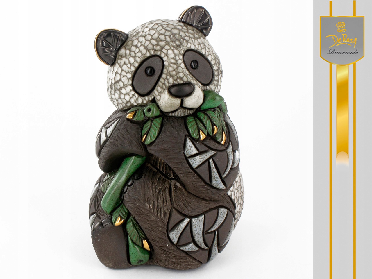 Figurka Ceramiczna Panda Ręcznie Malowana Kolekcjonerska Zwierzę Ozdoba