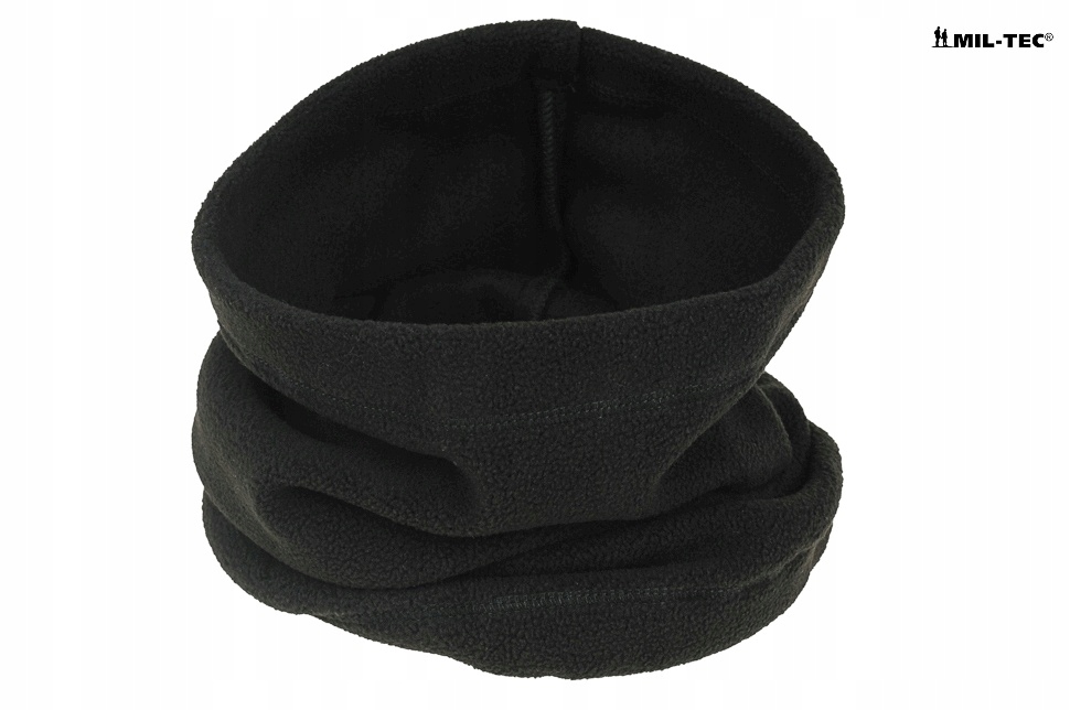 KOMIN POLAROWY ze Ściągaczem CZAPKA SZAL - Czarny Wzór dominujący bez wzoru