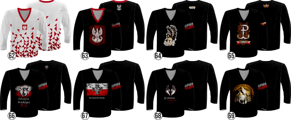 POLSKA BLUZA HOKEJOWA RÓŻNE WZORY Kolor dominujący wielokolorowy