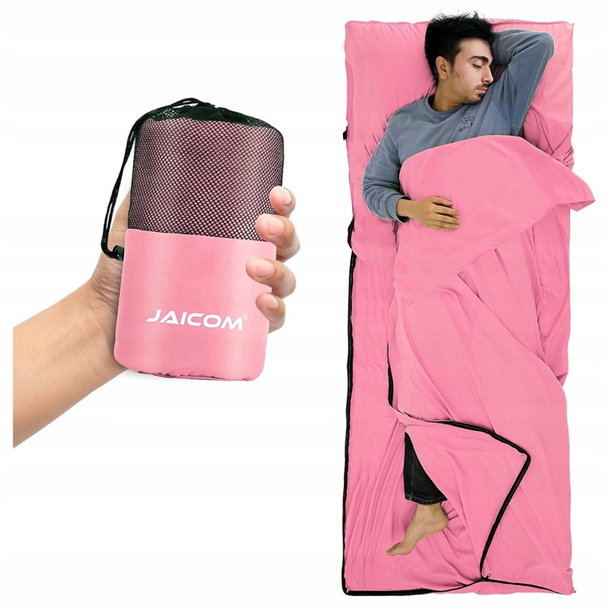 Jedwabny Śpiwór 220x90 Turystyczny Letni Z Zamkiem Ciepły Lekki Podróżny