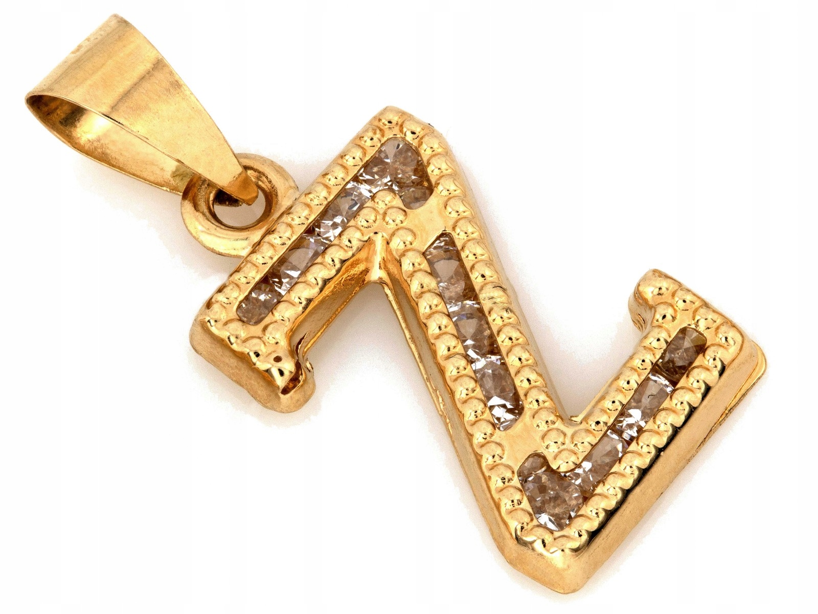 Zlatý ženský přívěsek 585 14k písmeno Z se zirkony 0.88g jako dárek