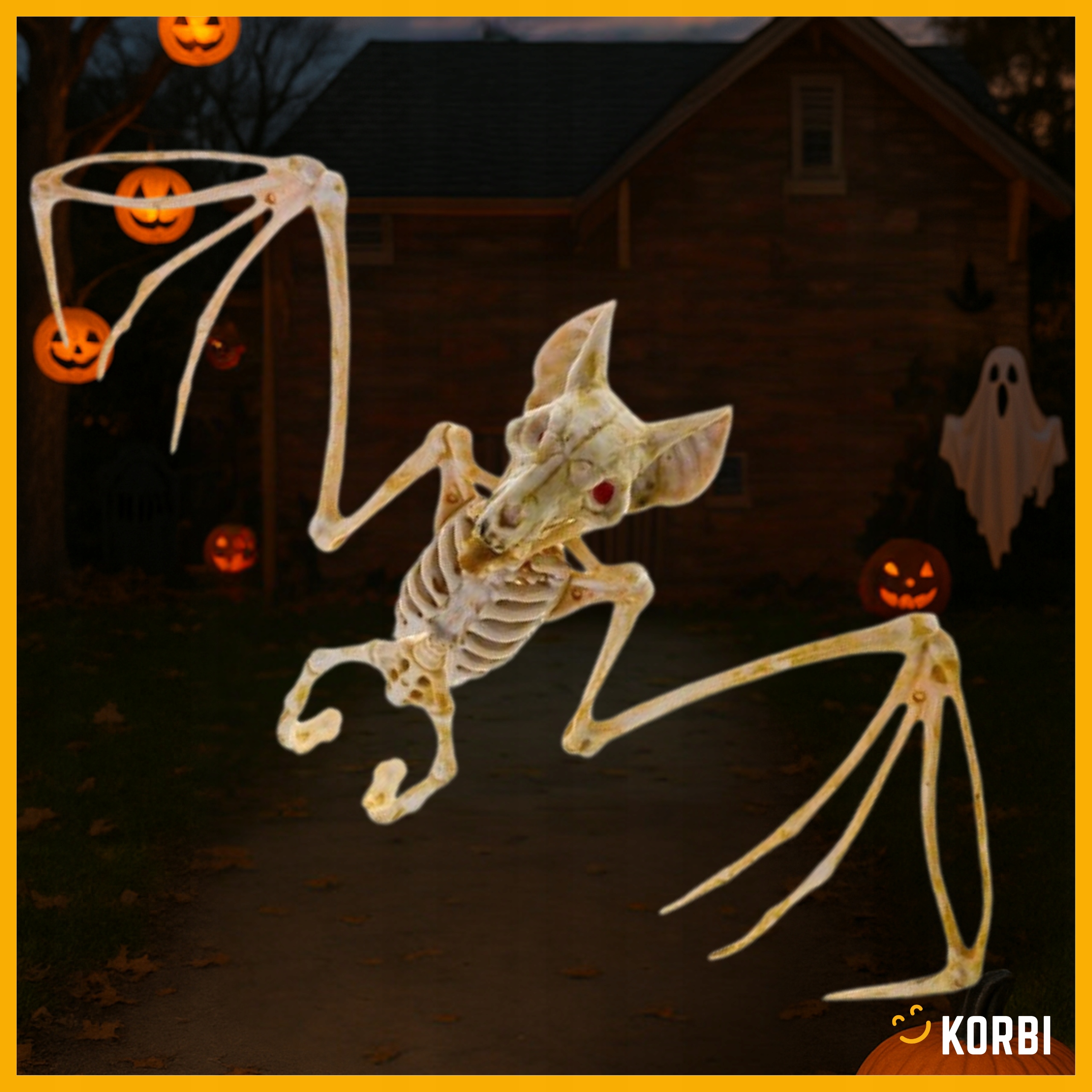 SZKIELET NIETOPERZA NIETOPERZ KOŚCI DEKORACJA WISZĄCA OZDOBA HALLOWEEN Wysokość produktu 16.5 cm