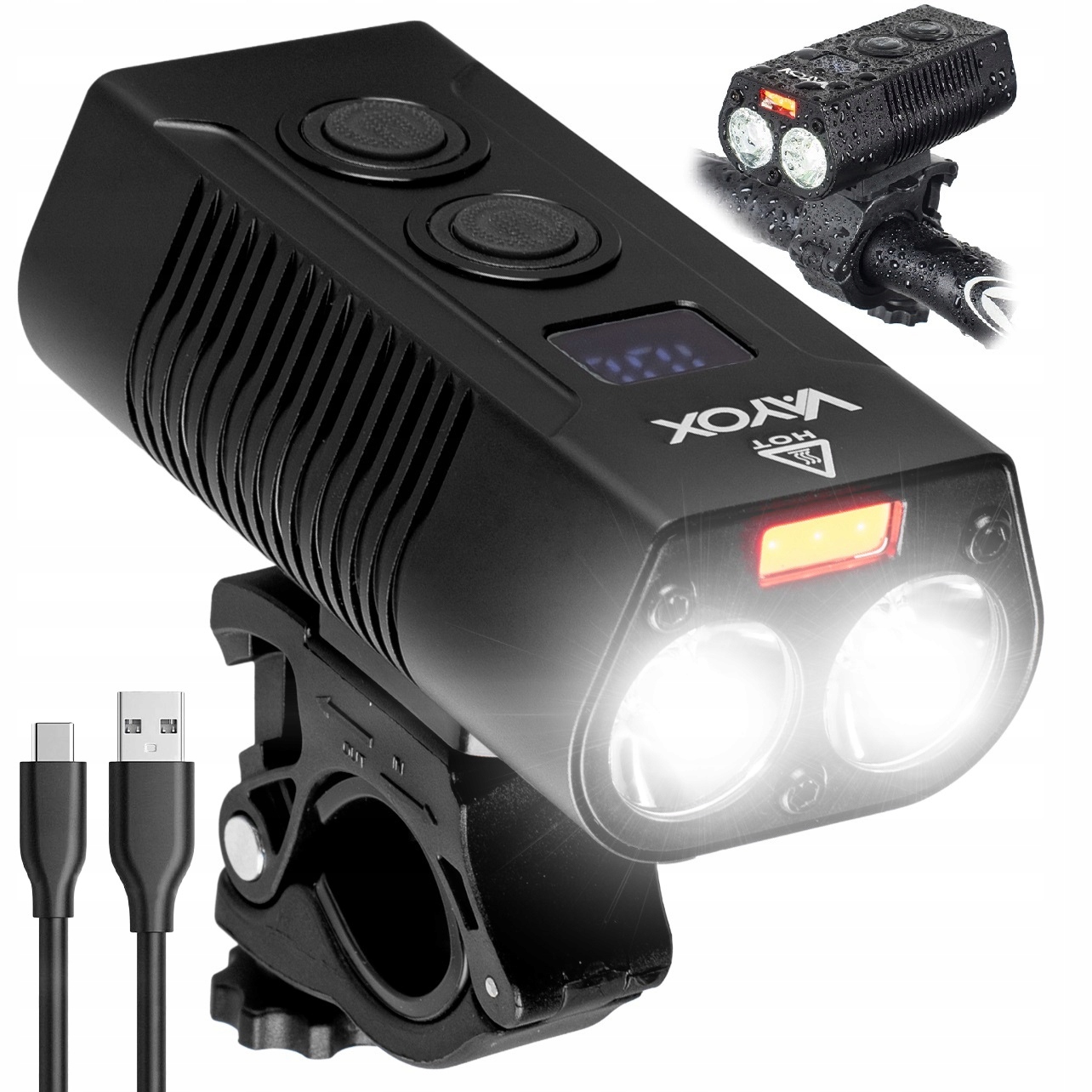 Světlo Na Kolo Přední Světlo Na Kolo Lampa Powerbank 750lm Vayox