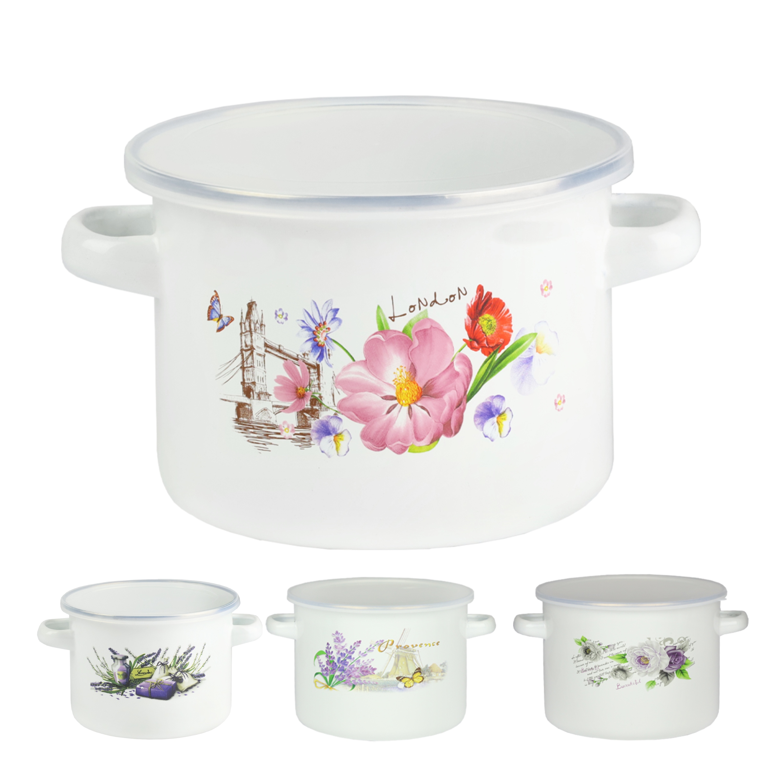 GARNEK EMALIA 1L Z POKRYWĄ GARNUSZEK DO MLEKA MINI