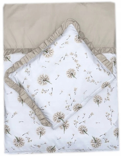 LaMinia POŚCIEL Z FALBANKĄ 90x120 do łóżeczka - DMUCHAWCE