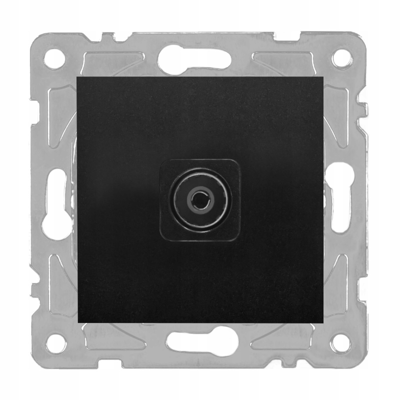 

Gniazdo antenowe Tv, czarne, Quad Electromalt