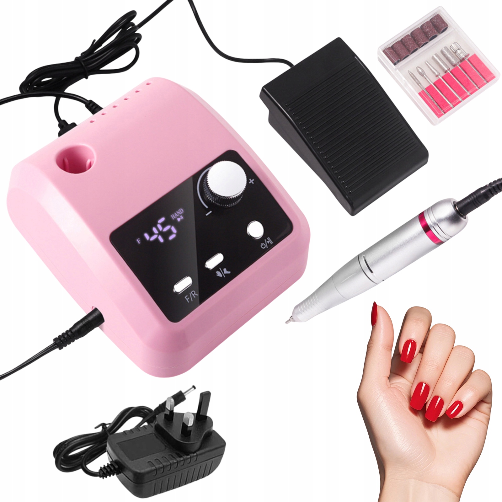 Bruska Na Odstraňování Akrylového Gelu A Kalusu 45000 Km Růžová