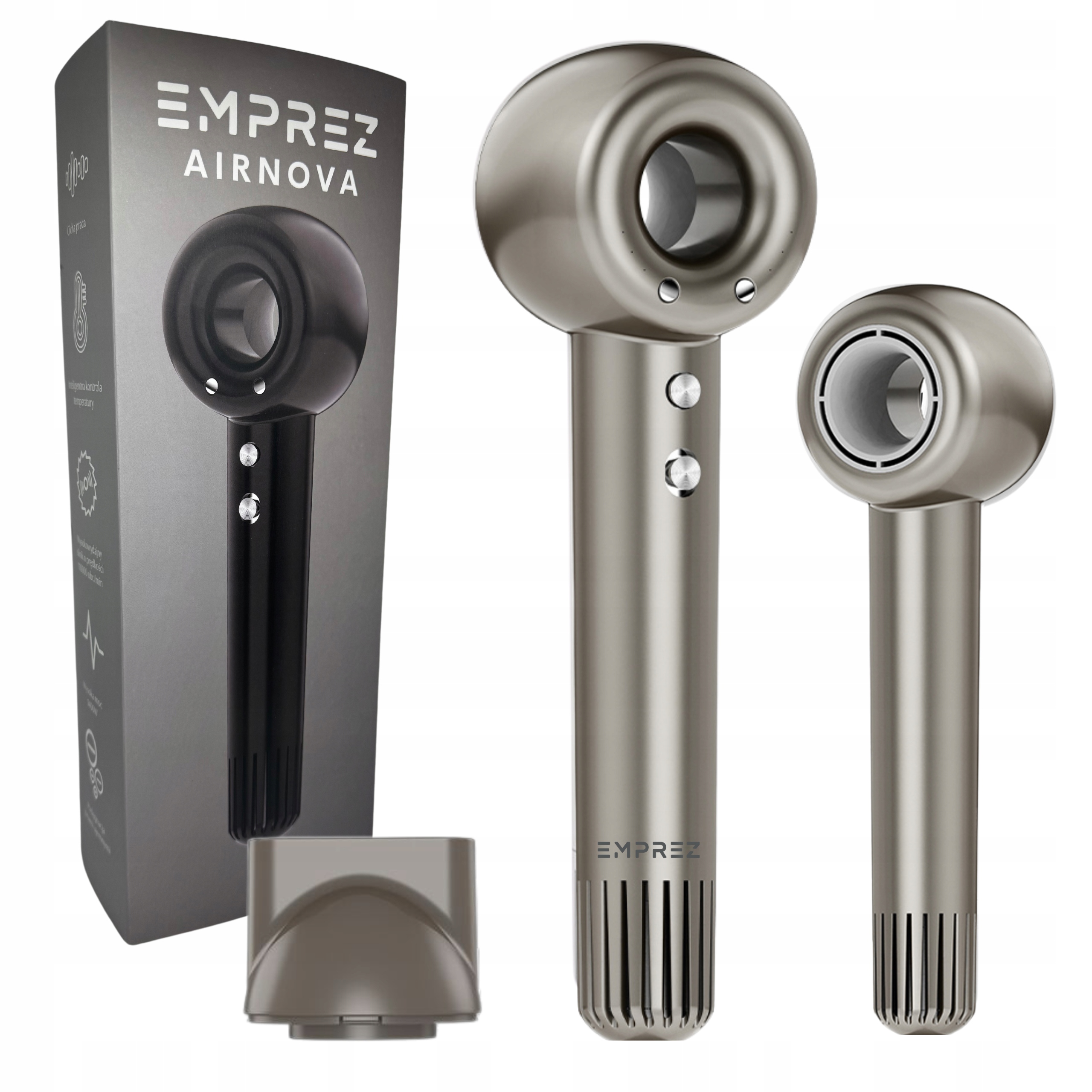 1400W Suszarka Do Włosów Jonizacja Mocna Emprez Airnova Polska Mark Srebrna
