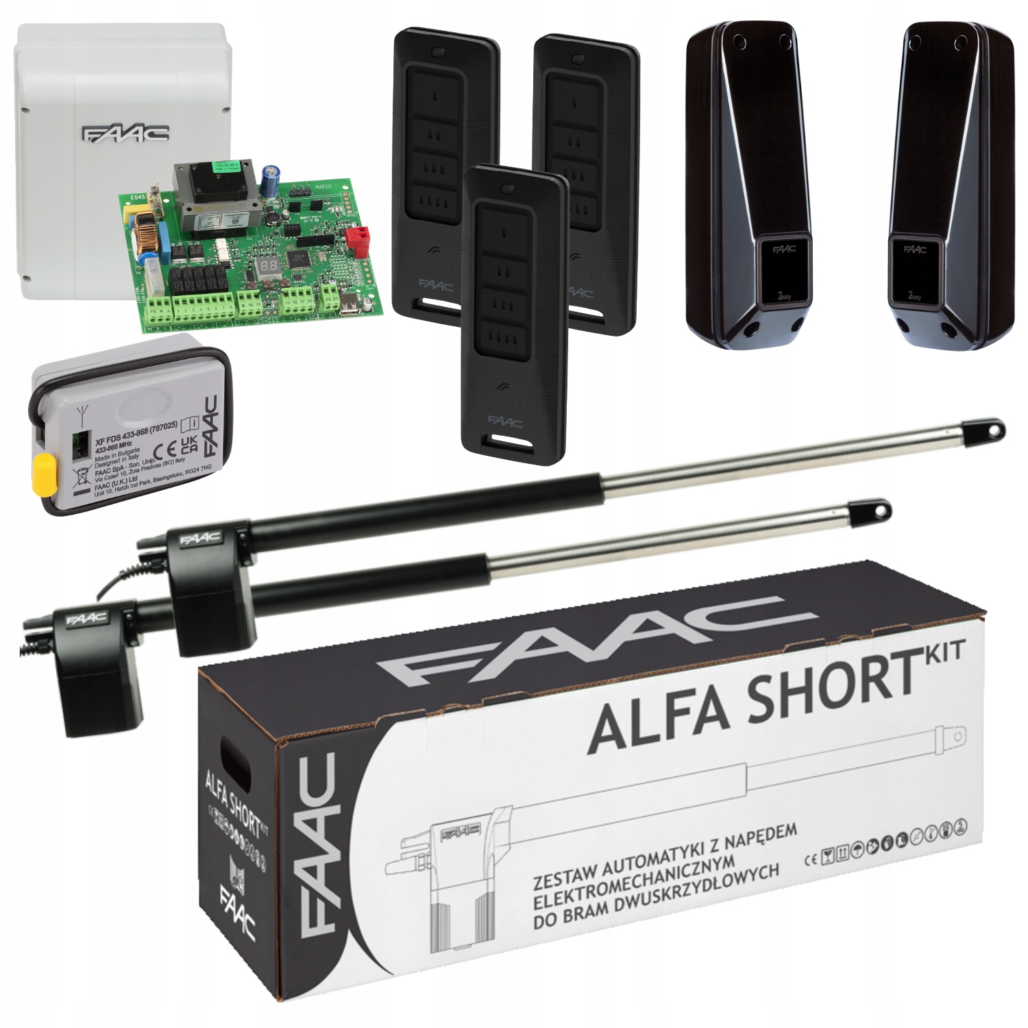 Faac Alfa Short Pilot XT4FDS 3szt. Napęd bramy dwuskrzydłowej rozwiernej