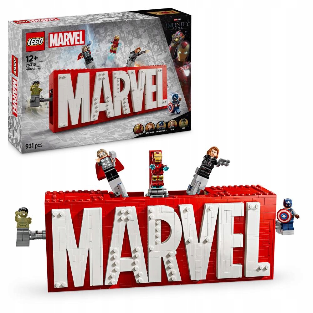 Lego Marvel Heroes Logo Marvel s minifigurkami 76313