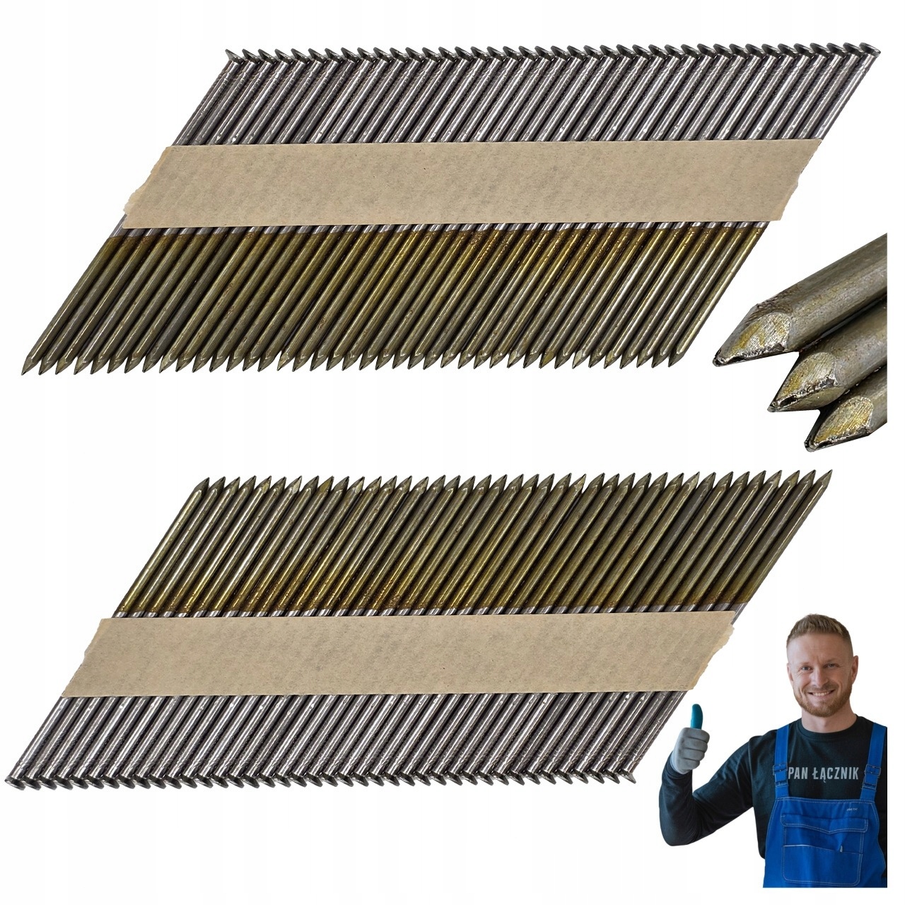 Gwoździe Do Gwoździarki Łączone Papierem 3,1x90 34° Gładkie 2000szt