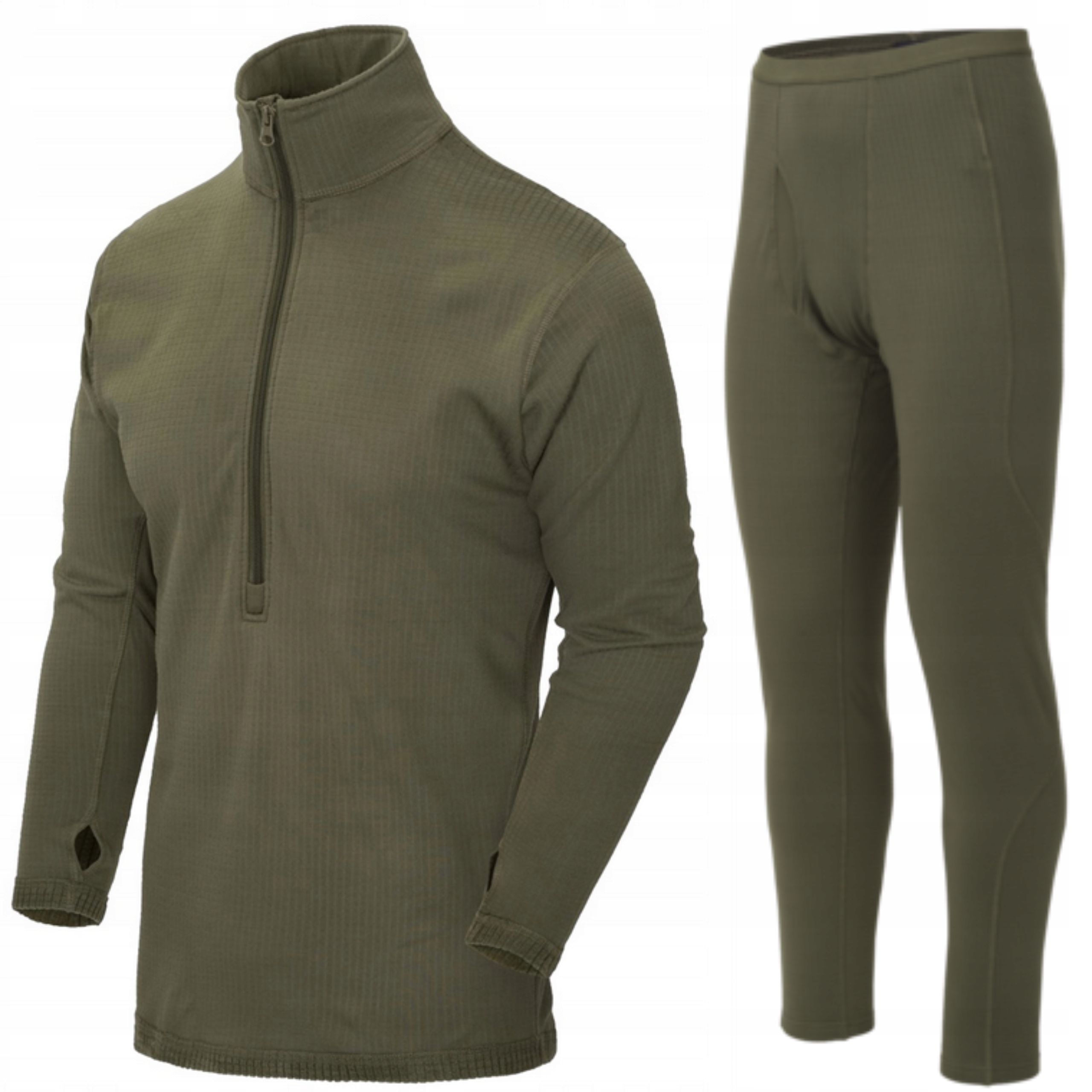 Sada Teplého Oblečení Termoaktivní Spodní Prádlo Dlouhý Rukáv Us LVL 2 Olive 3XL