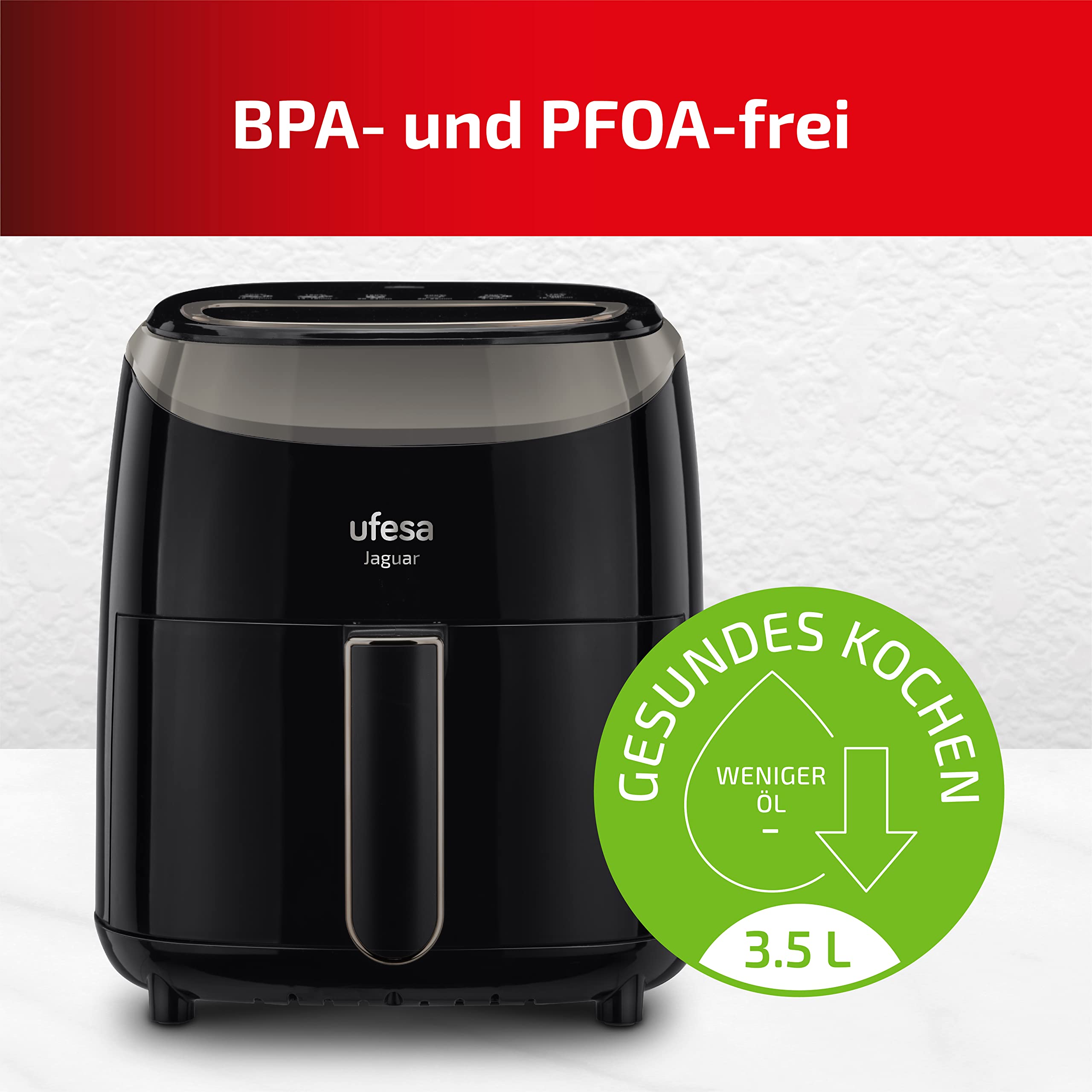 UFESA Jaguar Frytkownica Beztłuszczowa 3,5L 8 Programów 1200W Panel Dotyk — miniatura 4