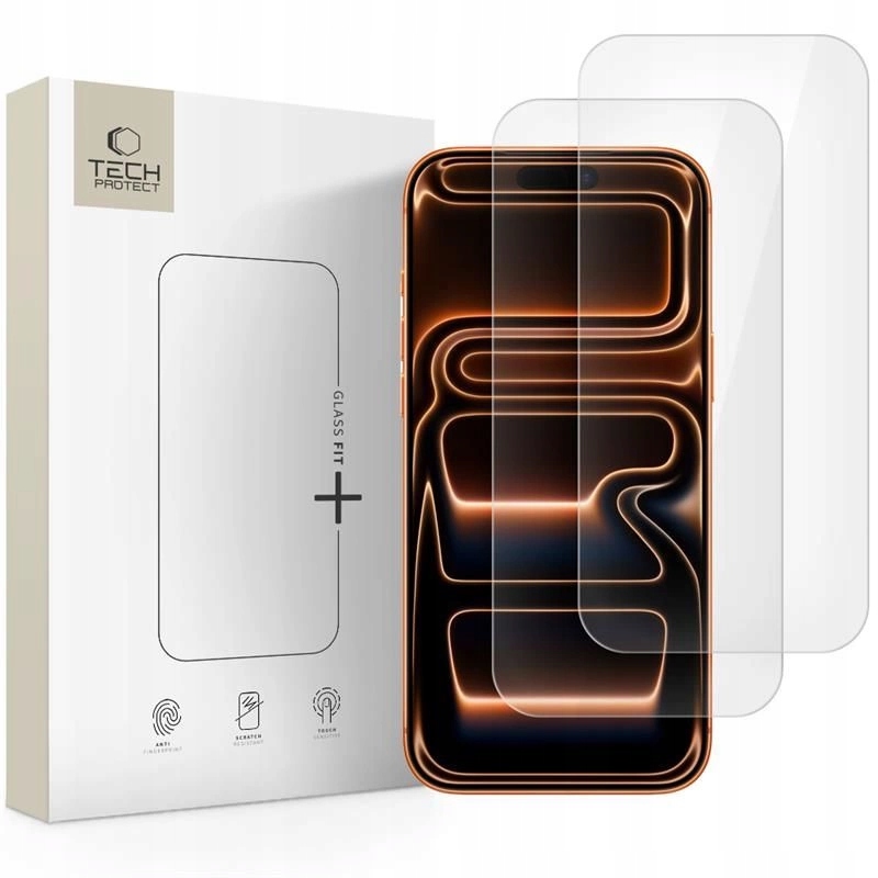 Tech-Protect Glass Fit+ 2-Pack do iPhone 18 Pro / 17 Pro / 16 Pro