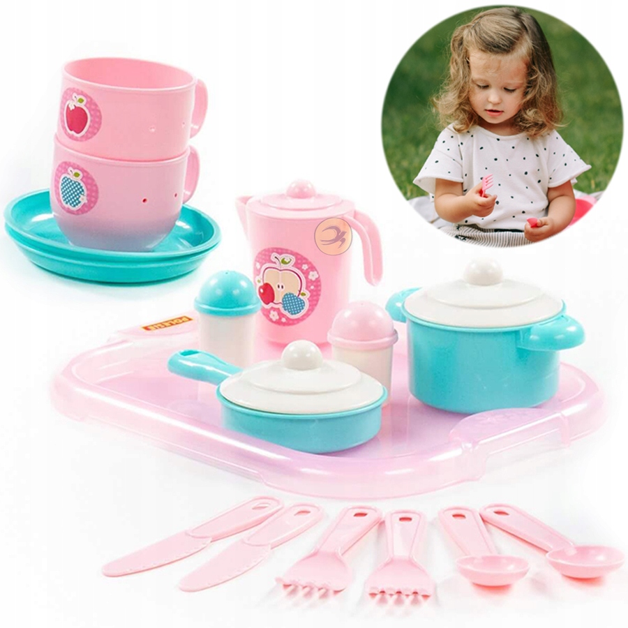 

Polesie Zestaw naczyń z tacą Gosposia garnki 19 El