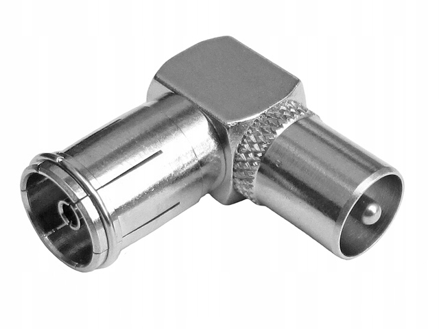 

Adapter antenowy Tv/iec wtyk-gniazdo kątowy 75Ohm