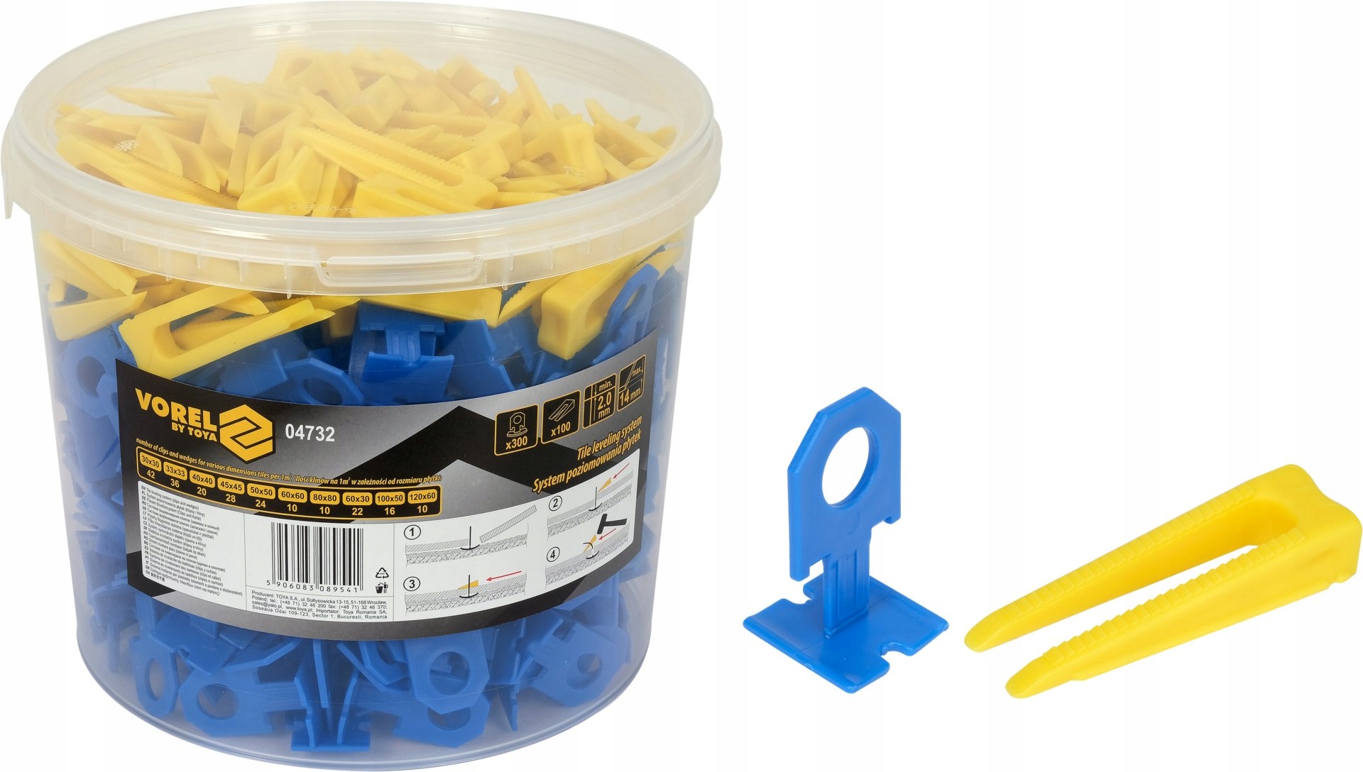 Svorky/klipy pro vyrovnávání dlaždic Vorel 400 ks