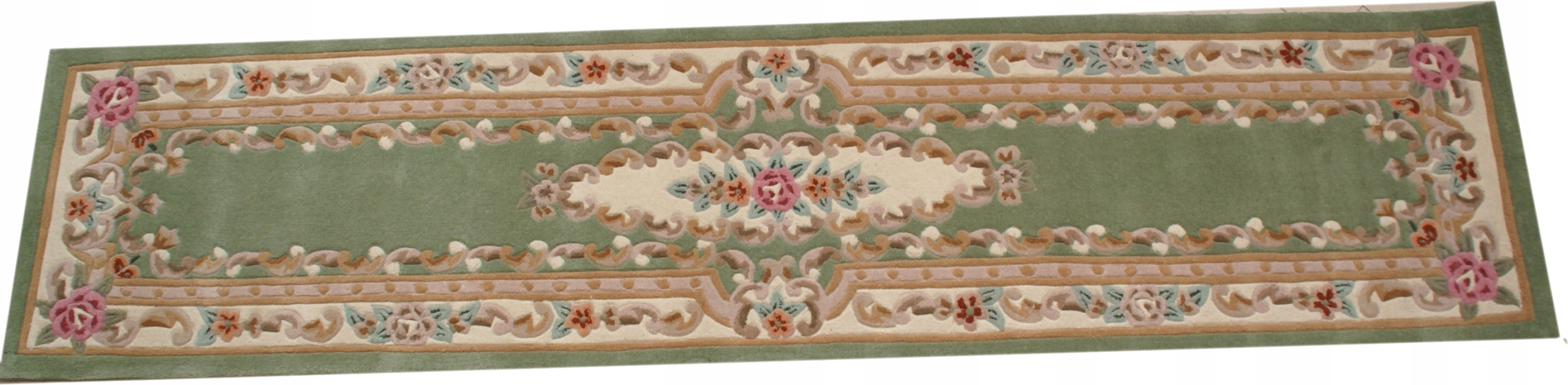 Vlnený koberec Aubusson 69x305 zelený (behúň)