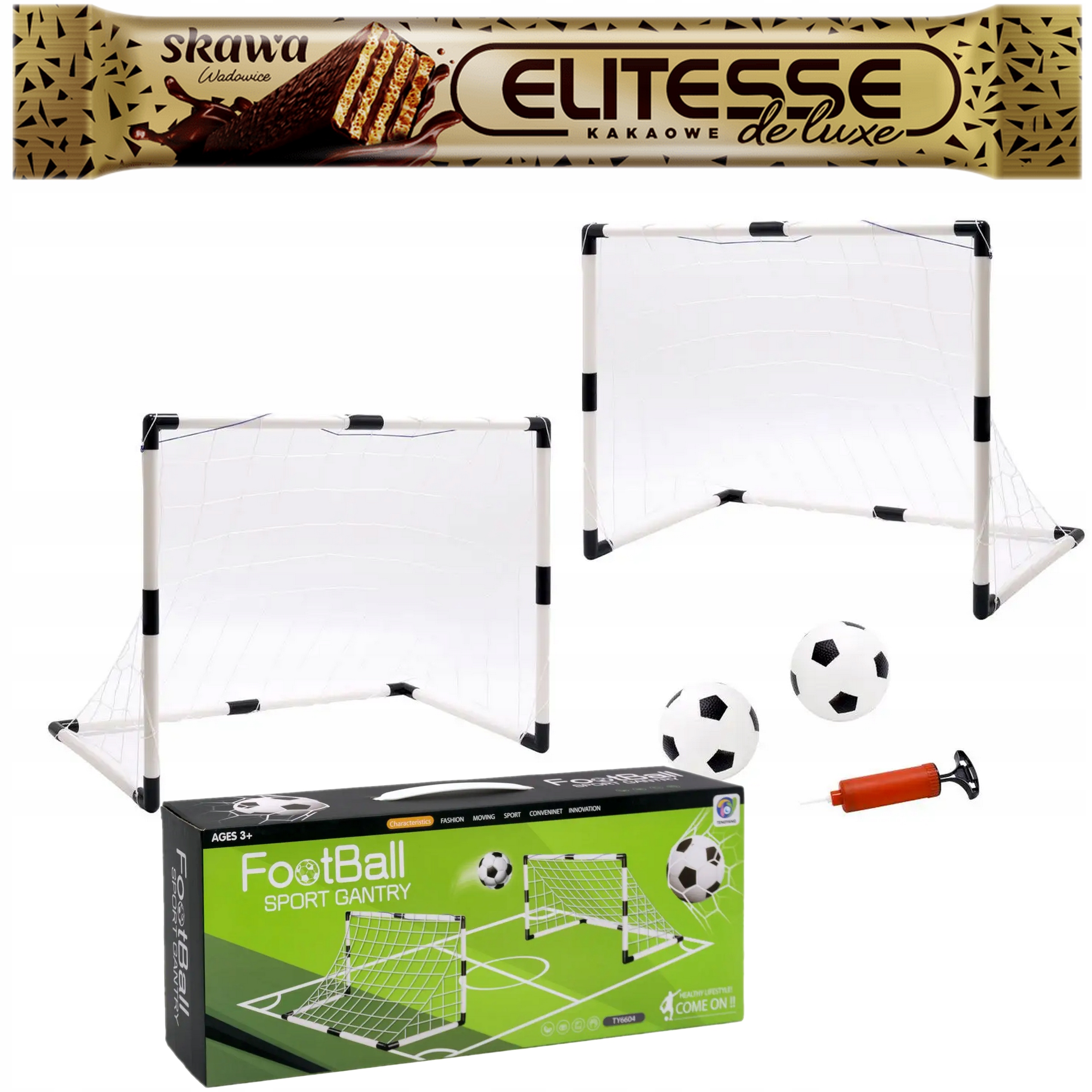 2 Branky pro fotbalovou hru Fotbalová Branka Akcesoria Pumpa