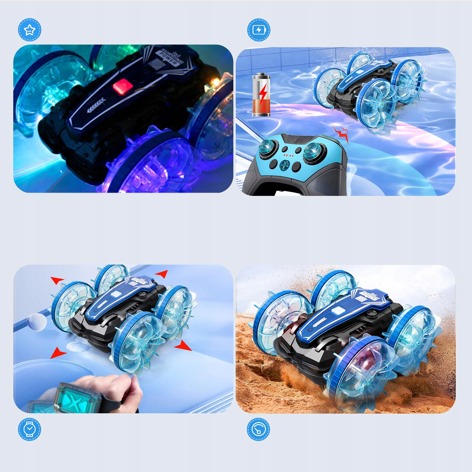 SAMOCHÓD STEROWANY GESTAMI + 2 X PILOT PŁYWAJĄCY SAMOCHÓD ZDALNIE STEROWANY Materiał plastik