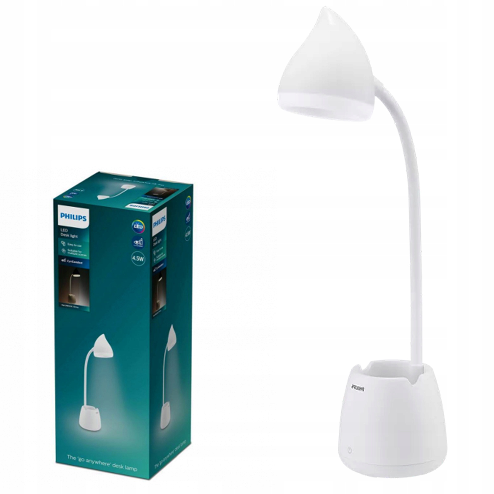 Školní stolní lampa Noční Led 4.5W Cct stmívatelná Usb bílá Philips