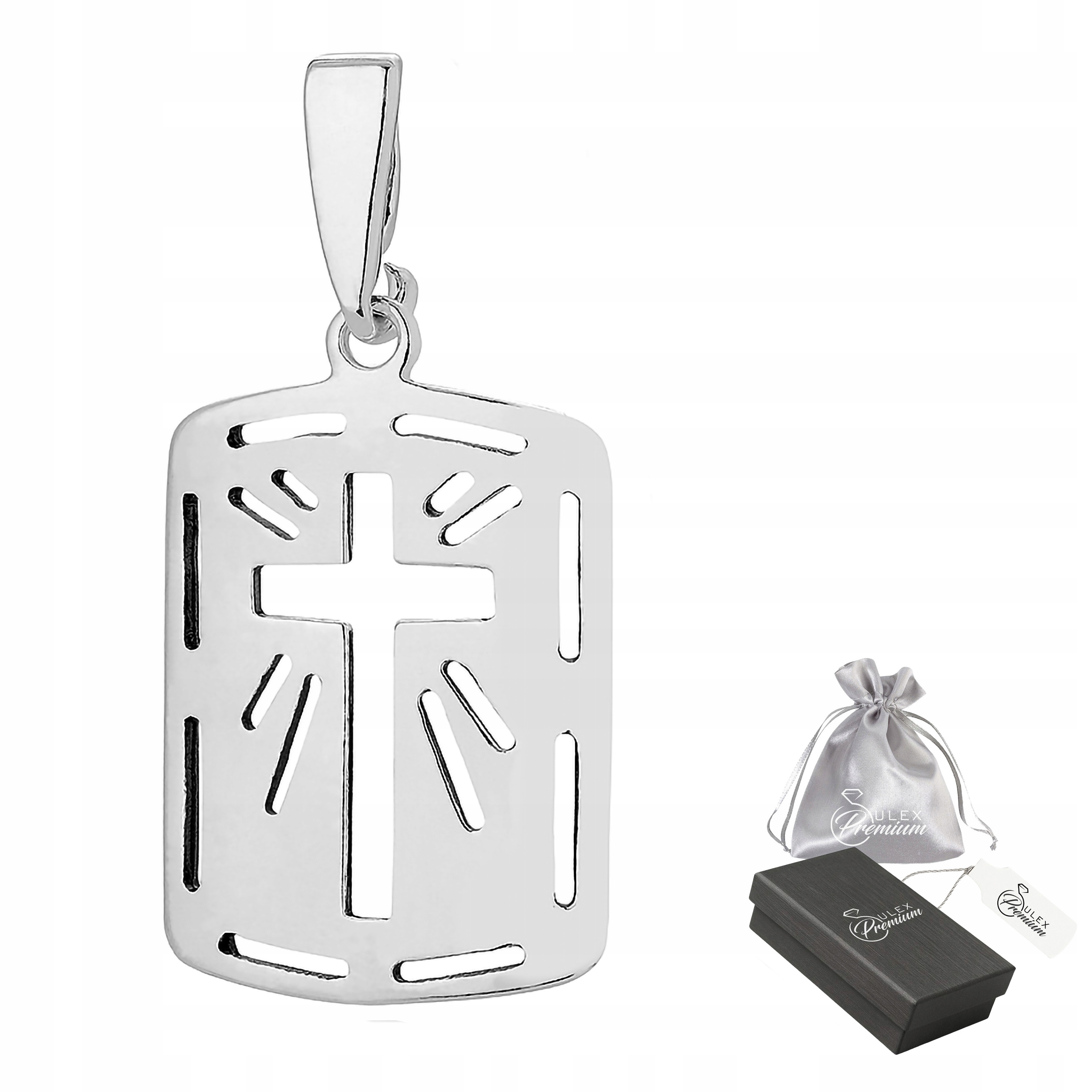 stříbro kříž ryzost 925 přívěsek, kříž v obdélníkovém Přívěsek