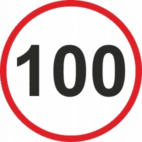

Ograniczenie Prędkości Naklejka 100 km/h znak 12cm
