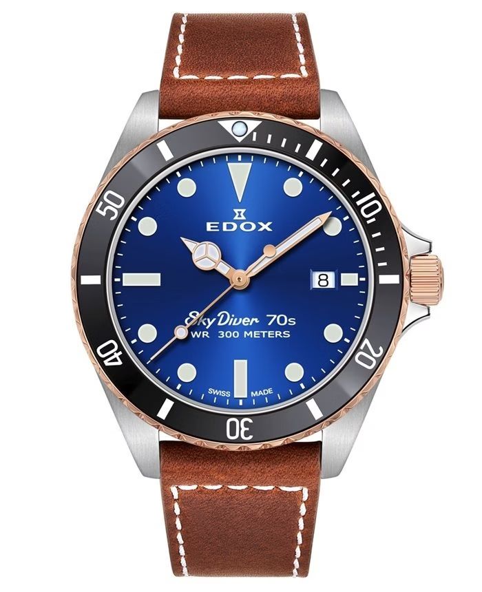 Hodinky Edox Skydiver 70`s Date 53017-357RNC-BUI 42,00 mm 30ATM