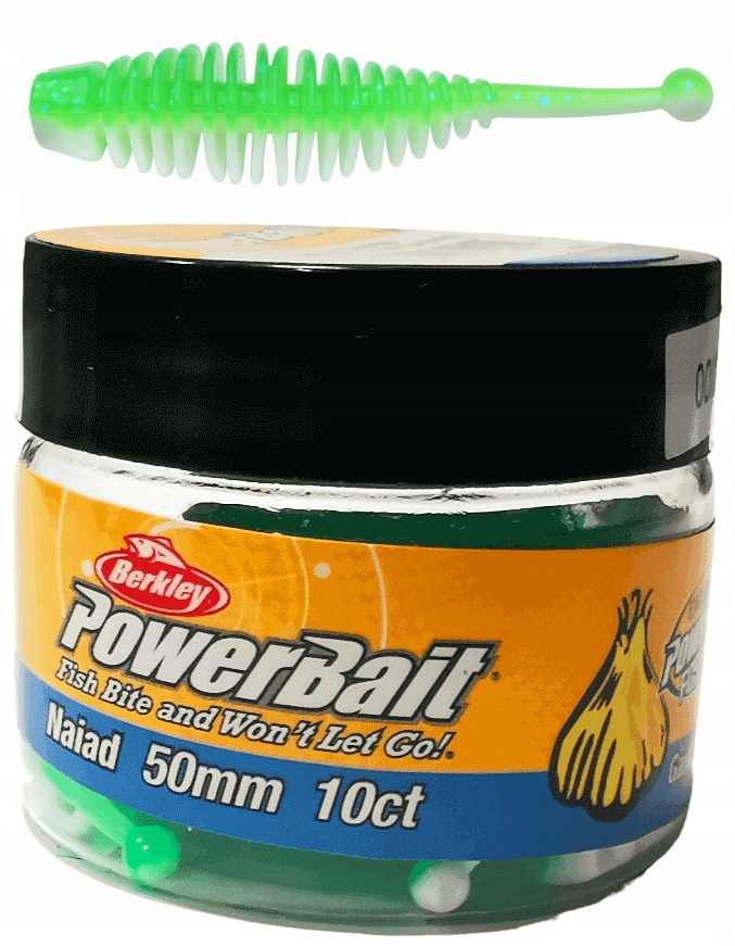 Guma Berkley PowerBait Naiad 50mm - Green White 10szt