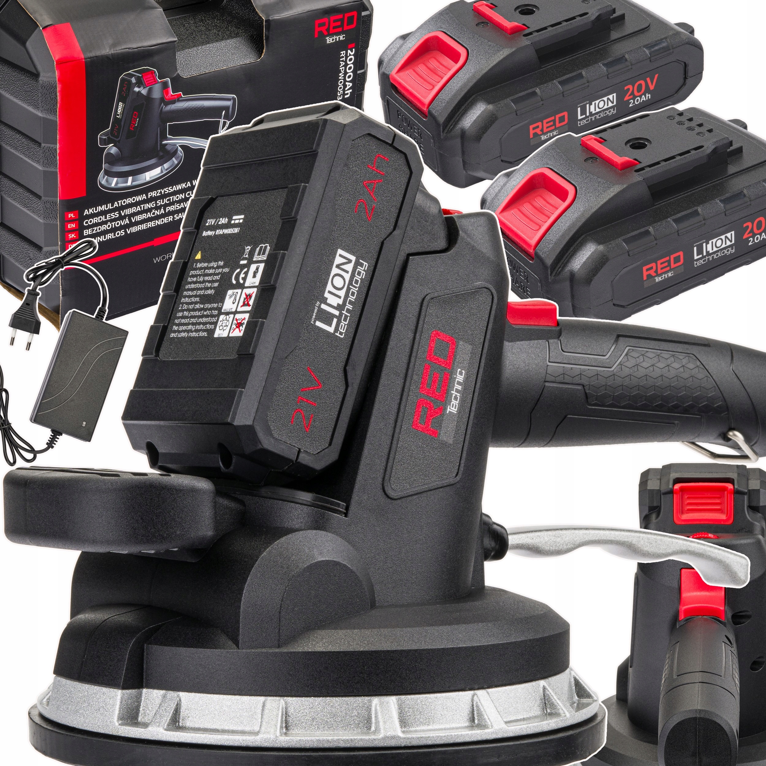 Přísavka Pro Pokládku Dlaždic Vibrátor Pro Vyrovnávání 2xAKU 21V