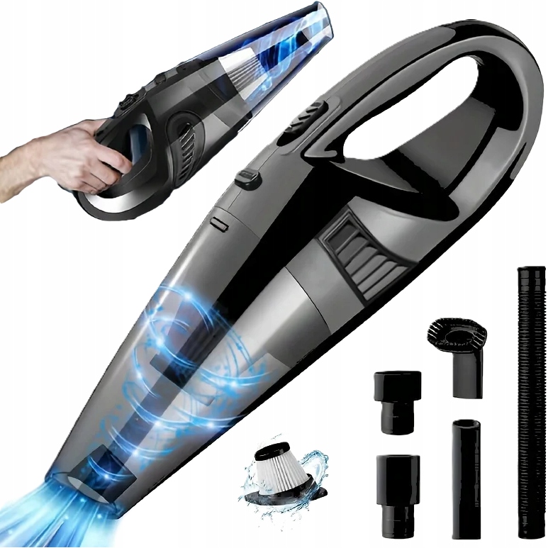 Vysavač Bezdrátový Bezsáčkový Auto Tichý Filtr Koncovky